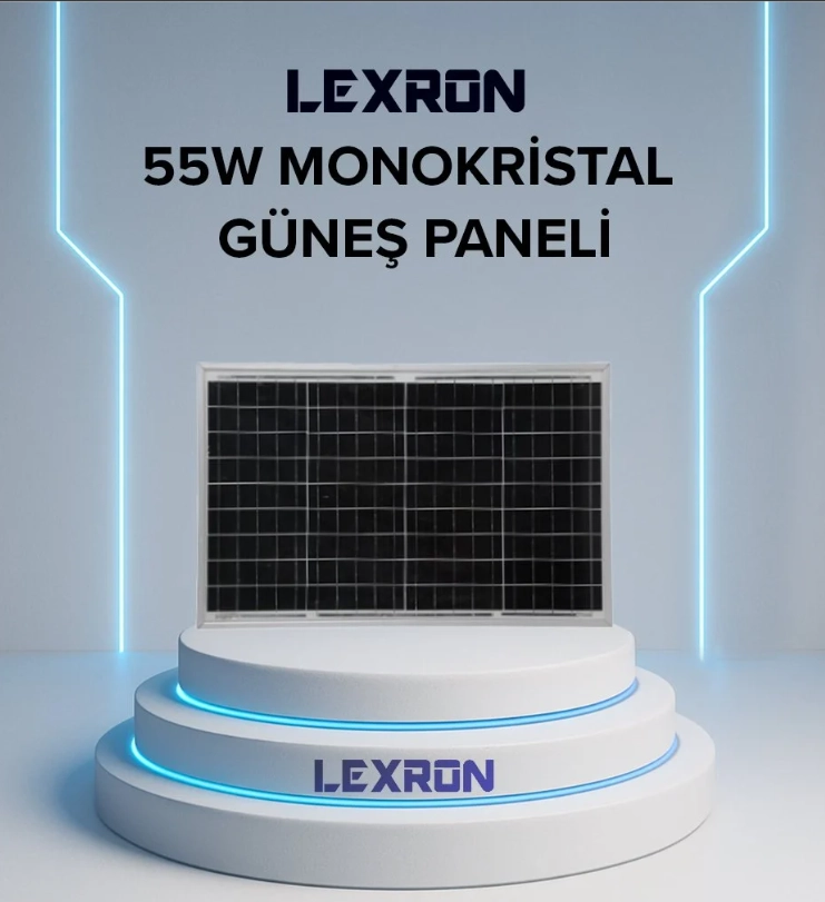 Lexron 55 Watt Monokristal Güneş Paneli