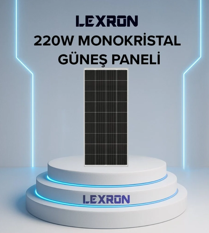 Lexron 220 Watt Monokristal Güneş Paneli