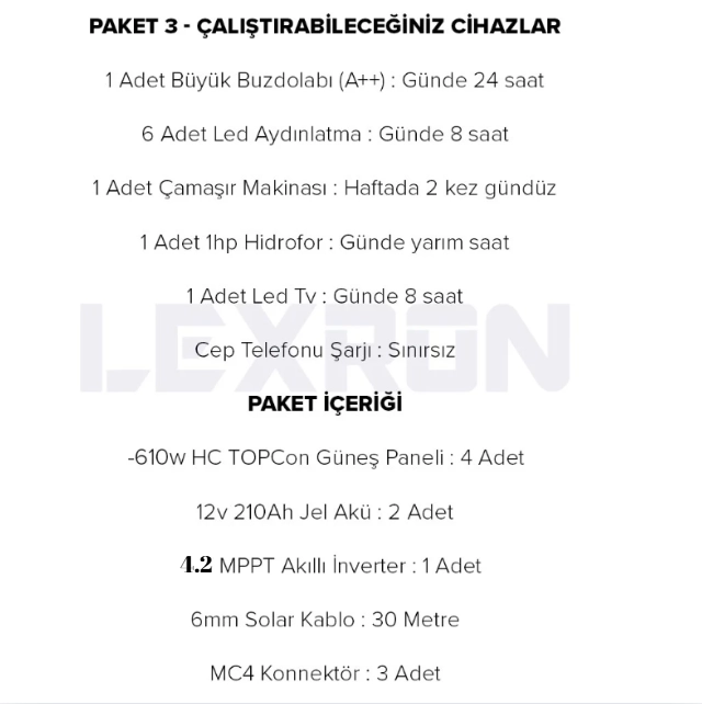 4.2 Kw Bağ Evi Seti