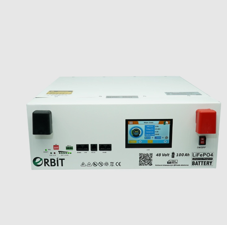 Orbit 100 Amper 51.2 Volt LV Lityum Akü Ekranlı Metal Kasa
