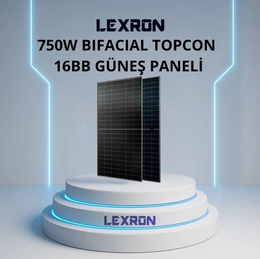 Lexron 750 Watt Half Cut TopCon Bifacial 132 Cell 16Bb Güneş Paneli