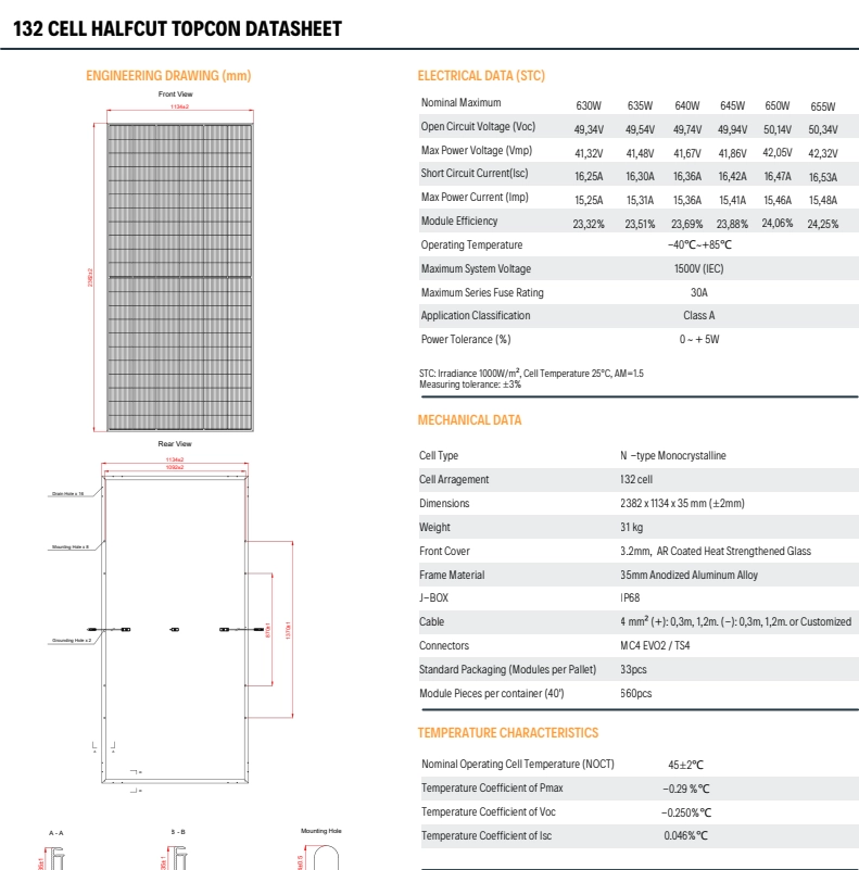 Lexron 655 Watt Half Cut TopCon Güneş Paneli