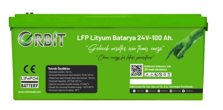 Orbit 100 Amper 24 Volt Lfp Lityum Batarya