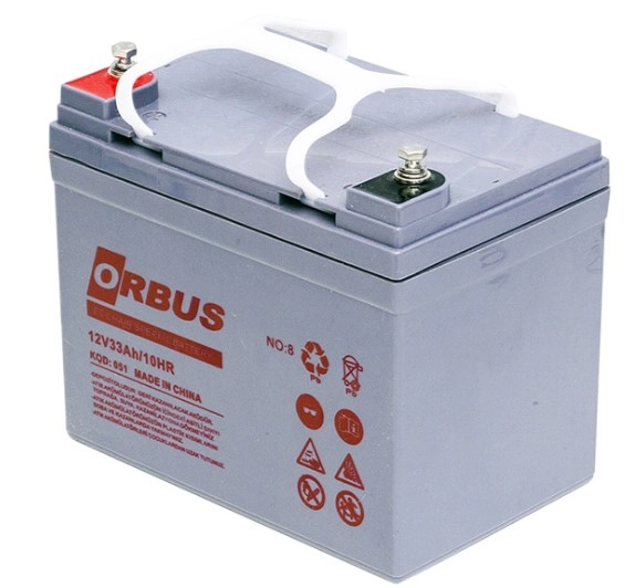 ORBUS 12 VOLT - 33 AMPER JEL TİPİ ENGELLİ ARAÇ AKÜSÜ (190 X 130 X 167 MM)