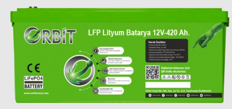 Orbit 420 Amper 12 Volt LFP Lityum Batarya
