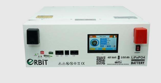 Orbit 100 Amper 48 Volt LFP Lityum Akü Ekranlı Metal Kasa