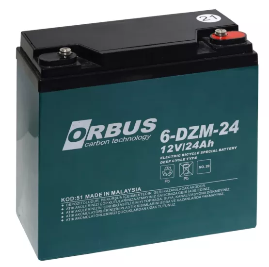Orbus 24 Amper 12 Volt Elektrikli Bisiklet Aküsü Jel