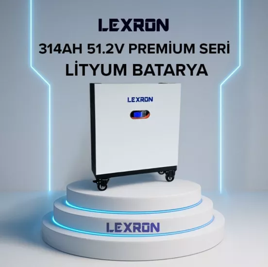 Lexron 314 Amper 51.2 Volt Premium Serisi Lityum Batarya (16 Kw Depolama)