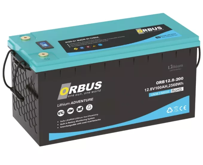 Orbus 200 Amper 12.8 Volt Lityum Batarya