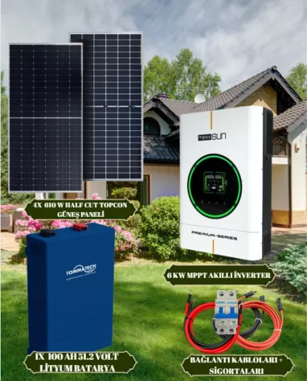 JetSolar 6 KW Hazır Solar Enerji Paketi Lityum Bataryalı