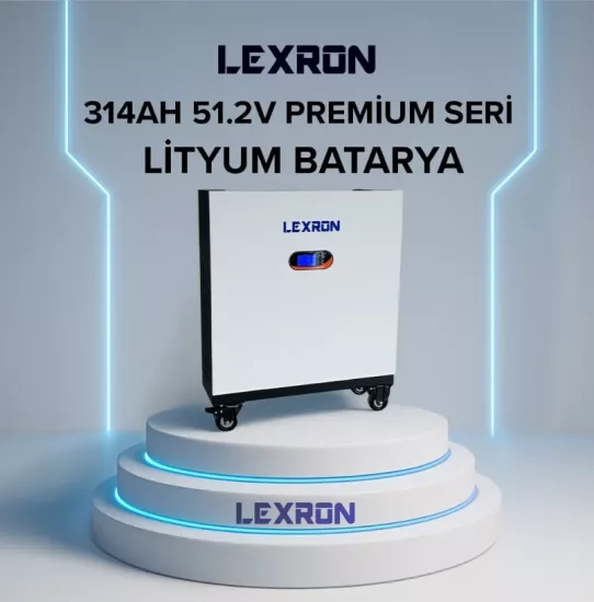 Lexron 314 Amper 51.2 Volt Premium Serisi Lityum Batarya (16 Kw Depolama)