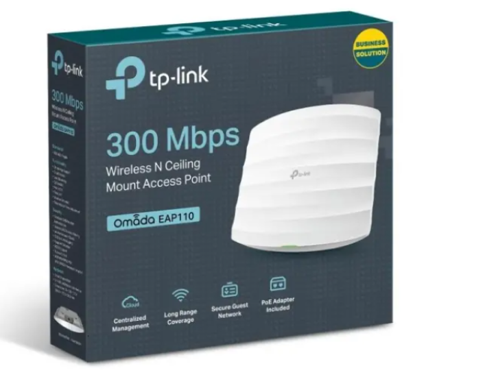 Tp-Lınk OMADA EAP110 1 PORT 10/100 2.4Ghz 300Mbps 2X4Dbı Anten İç Ortam Tavan Tipi Access Poınt(Adaptörlü)