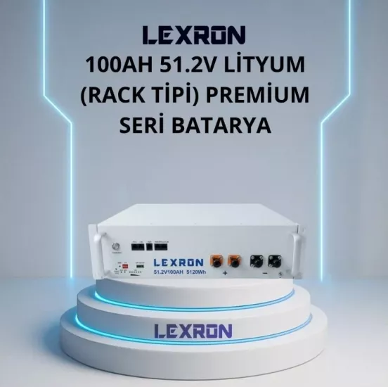 Lexron 100AH 51.2V Lityum Akü (Kaset Tipi)