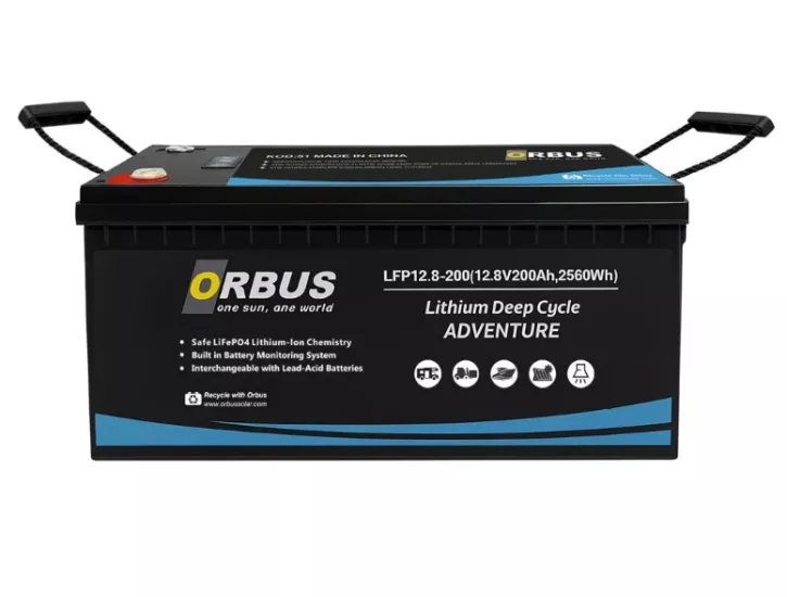 Orbus 12.8 Volt 200 Amper LiFePO4 Lityum Akü Solar Sistem, Karavan & Marin Uyumlu