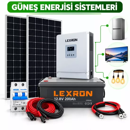 1.6 kW Lityum Akülü Güneş Enerjisi Seti