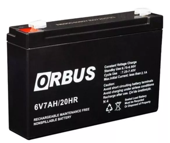ORBUS 6 VOLT - 7 AMPER AKÜ (150 X 30 X 94 MM)
