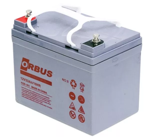 ORBUS 12 VOLT - 33 AMPER JEL TİPİ ENGELLİ ARAÇ AKÜSÜ (190 X 130 X 167 MM)
