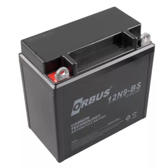 ORBUS 12N9-BS 12 V 9 AH ASİT İÇİNDE KARBON MOTOSİKLET AKÜSÜ (135MMX130MMX75MM) (2.78KG)