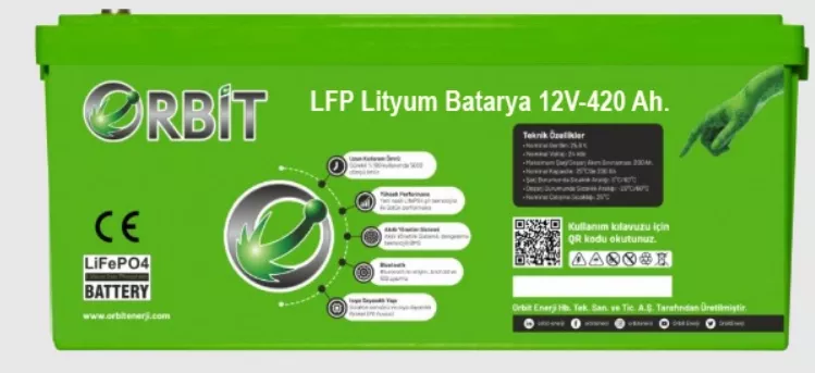 Orbit 12 V 420 Ah LiFePO4 Akü-Marin Tip-VP